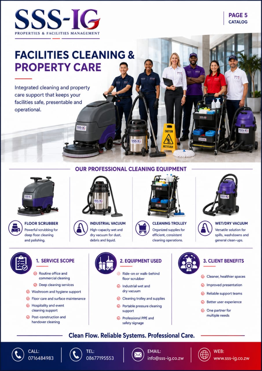 Professional cleaning of commercial property facilities