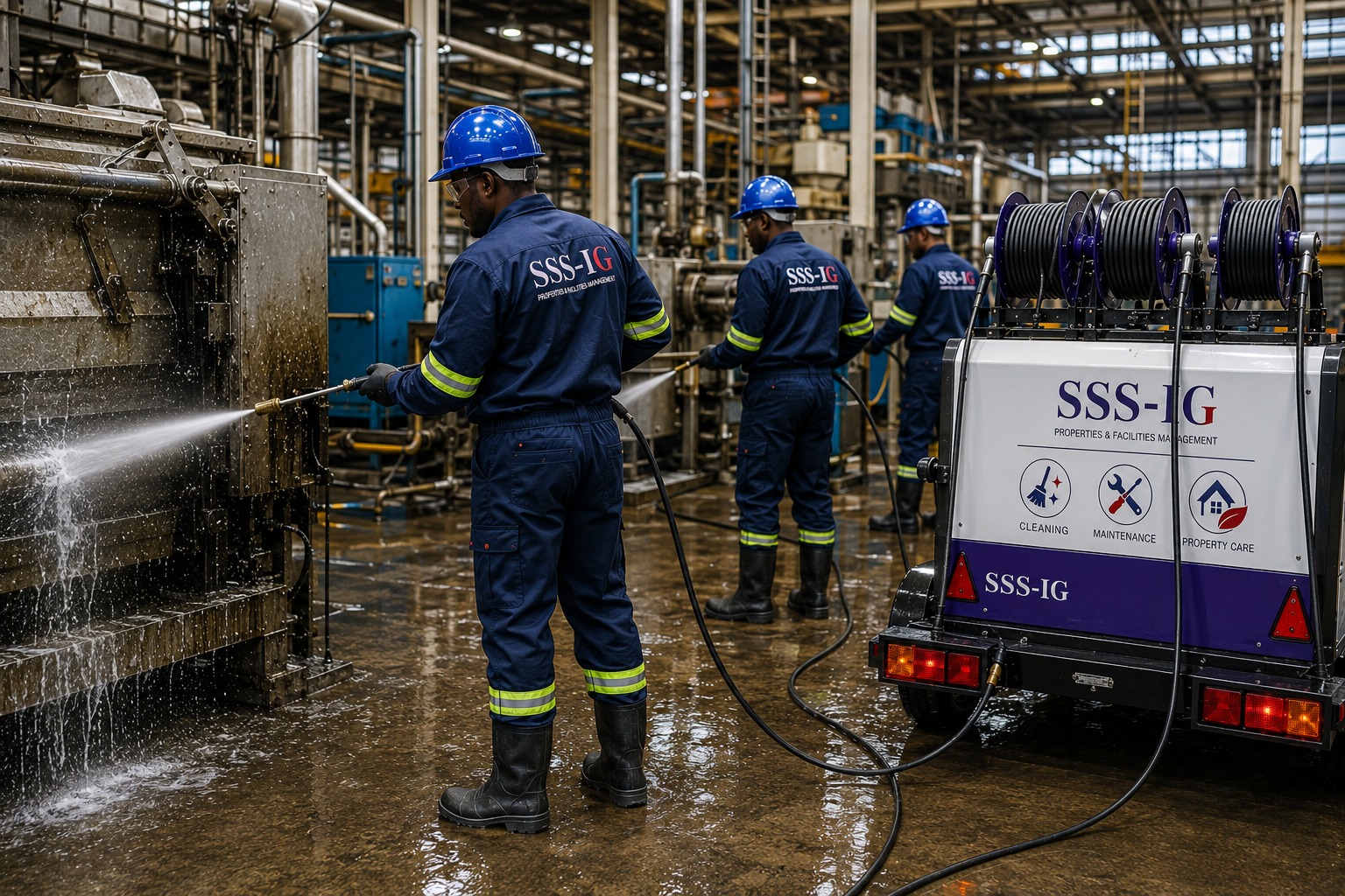 Heavy-duty industrial cleaning of warehouses and workshops