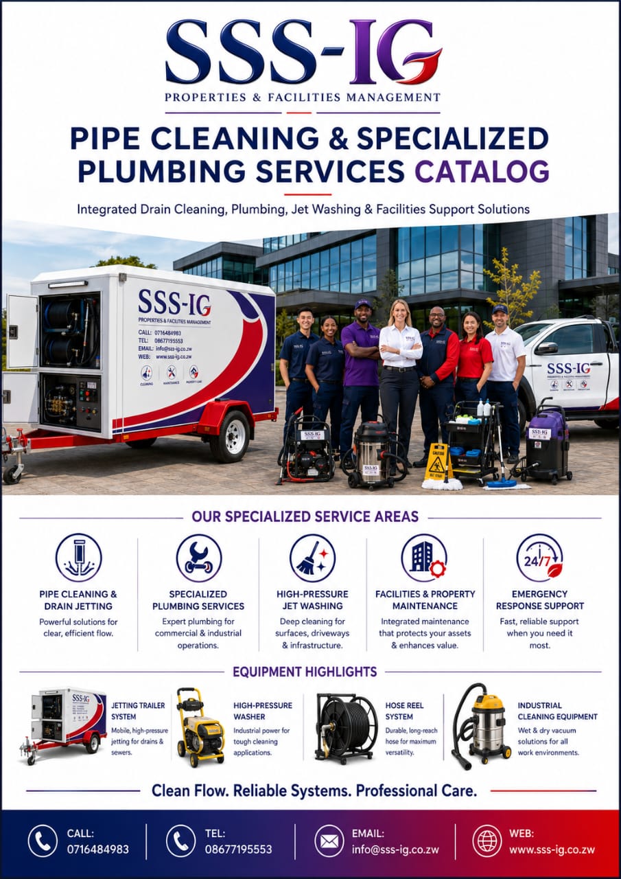 Detailed catalog of pipe cleaning and plumbing services
